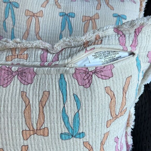 Style Happy Pastel Bows Throw Pillow - Picture 7 of 10